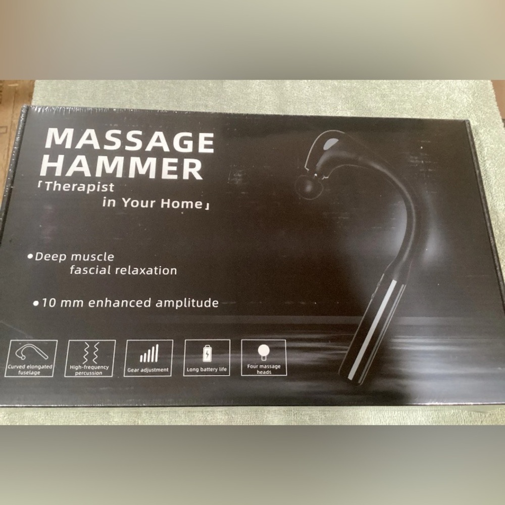 Black Massage Hammer with Attachments new in sealed box body massager relaxer
